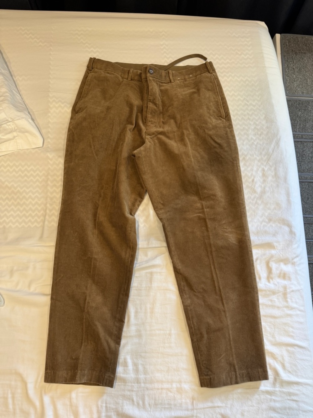 Uniqlo Corduroy Easy Pants XL Brown Cotton Stretch Casual Straight 29 Inseam